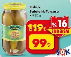 ÇUBUK SALATALIK TURŞUSU 920 G indirimli fiyat ÇUBUK SALATALIK TURŞUSU 920 G fiyat ve kampanya bilgisi